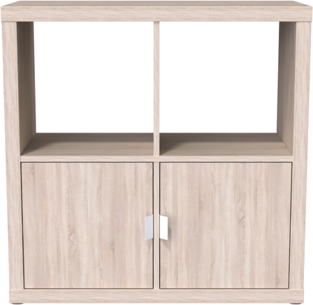 00647 Стеллаж, 77х77х38 см, дуб беленый