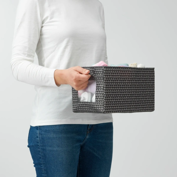 90462256 Коробка, черный, желтый/бирюзовый, 18x27x17 см, 3 шт.