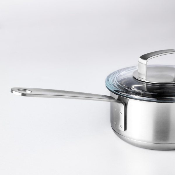 40373465 Ковш с крышкой, нержавеющ сталь/стекло, 1 л