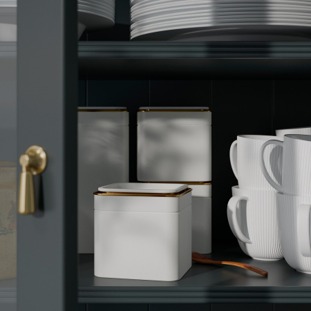 80609027 Банка для кофе/чая, кремовый, 10x10x10 см