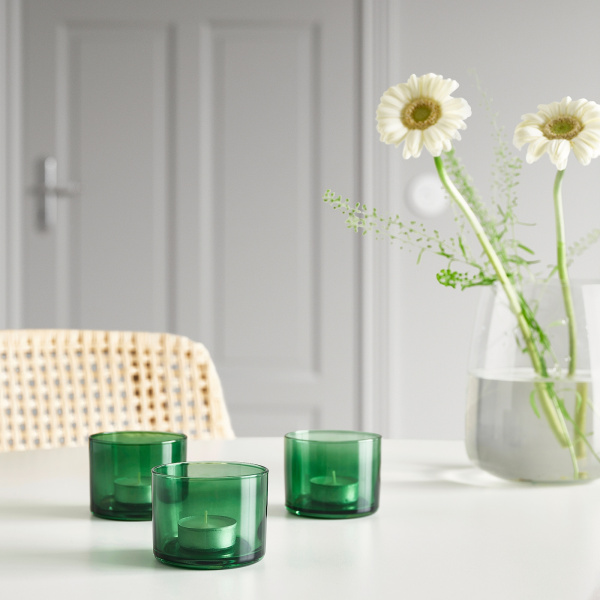 10563122 Подсвечник, темно-зеленый, 6 см