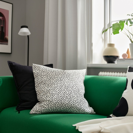 40599619 Чехол на подушку, белый/черный, 50x50 см