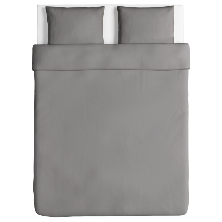 90318650 Пододеяльник и 2 наволочки, серый, 200x200/50x60 см