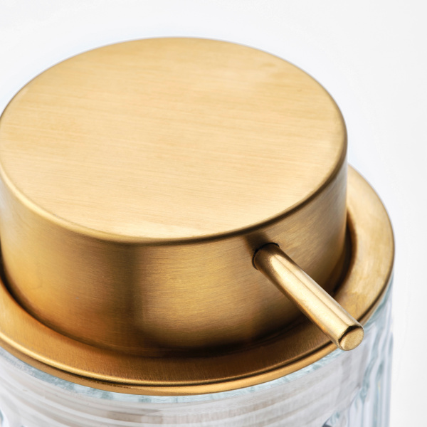 90498873 Дозатор для жидкого мыла, прозрачный/золотой