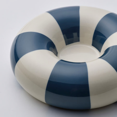 50591929 Подсвечник для греющей свечи, темно-синий/белый, 4 см