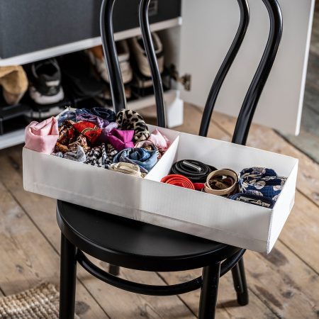 60474430 Ящик с отделениями, белый, 20x51x10 см