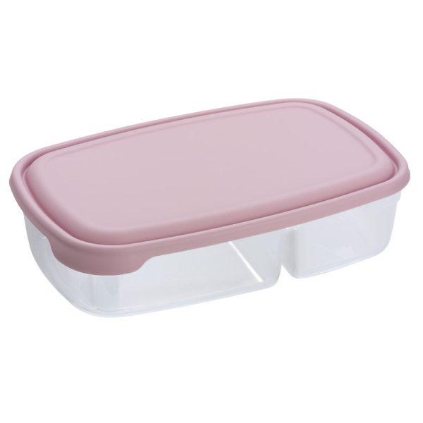 10551000 Контейнер с крышкой для продуктов, прямоугольн формы с разделит/пластик, 0,9+0,5л