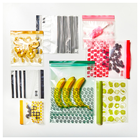 80525674 Пакет закрывающийся, красно-розовый/ узор, 50 шт.