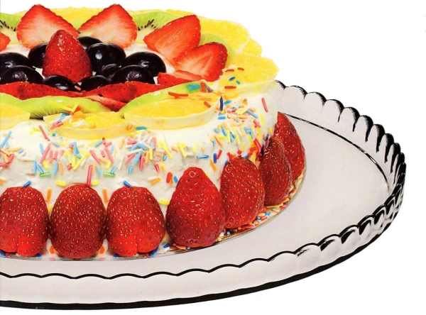 112553 Блюдо сервировочное, прозрачный, 24 см