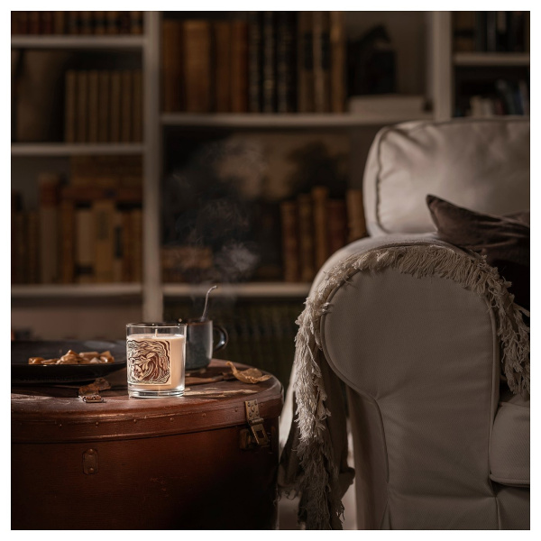 00552421 Свеча ароматическая в стакане, дымчатая ваниль/светло-бежевый, 45 ч