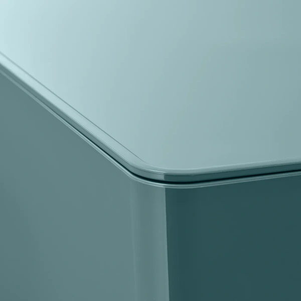 60489511 Контейнер с крышкой, бирюзовый, 18x26x8 см