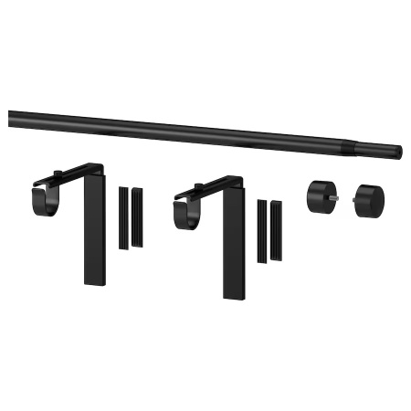 99929241 Карниз гардинный (комбинация), черный, 120-210 см