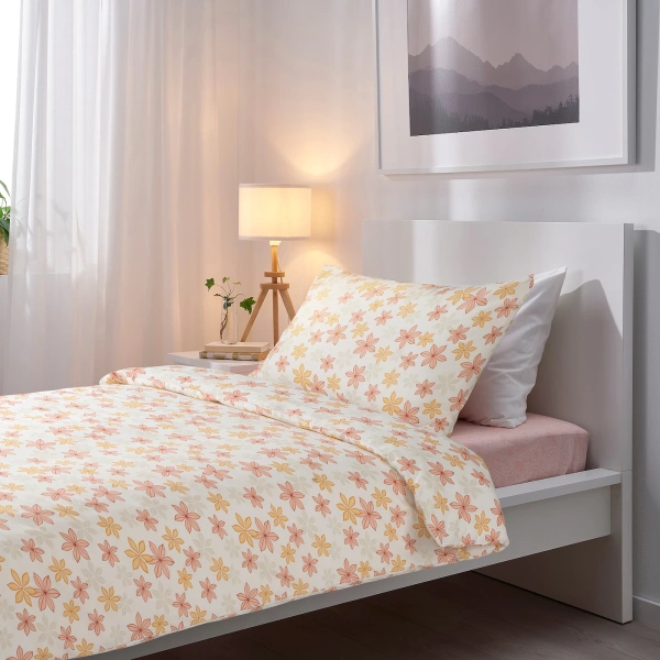 00519785 Пододеяльник и наволочка, цветок, 150x200/50x70 см