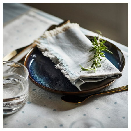 80555034 Салфетка, бежевый / голубой, 35x35 см, 4 шт