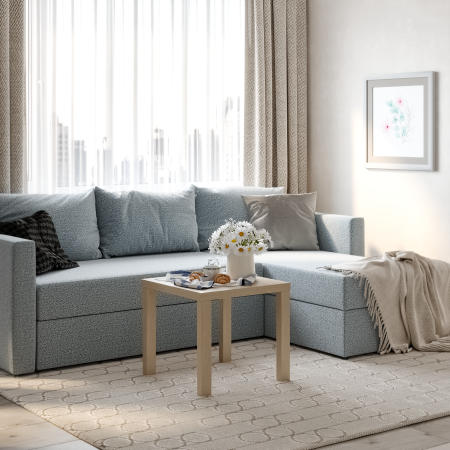 00791 Журнальный стол, дуб беленый, 50x50x45 см