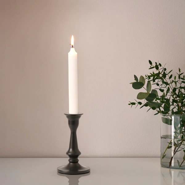 90497939 Подсвечник, серый, 15 см