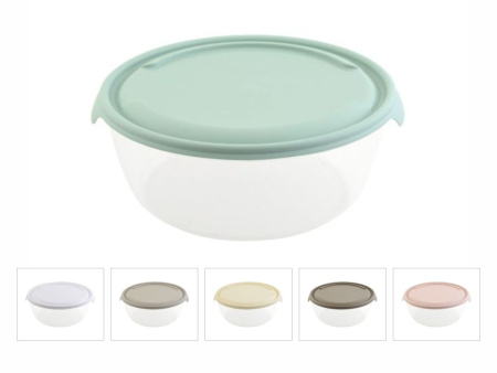 P1FO005 Контейнер пластиковый с крышкой, круглый, разноцветный, 3 л