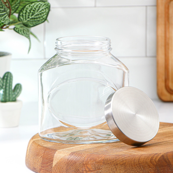 50069719 Банка с крышкой, стекло/ пластик, 1 л