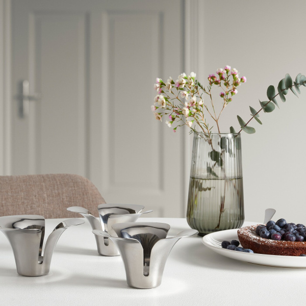 90525305 Подсвечник, серебристый, 7 см