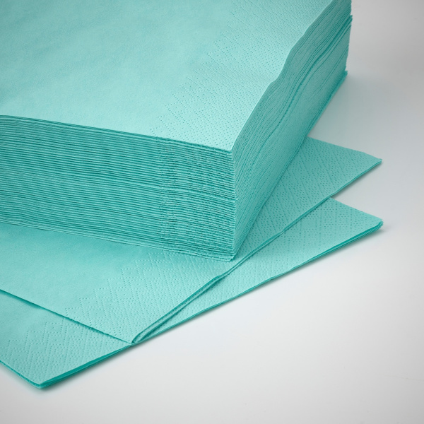 90515924 Салфетка бумажная, светлая бирюза, 40x40 см, 50шт