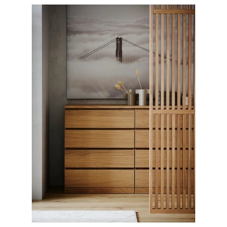 00258 Комод, 4 ящика, шпон дуб беленый, 80x100x40 см