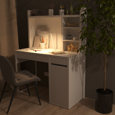 02399 Надстройка для стола письменного, белый, 105х65х17 см