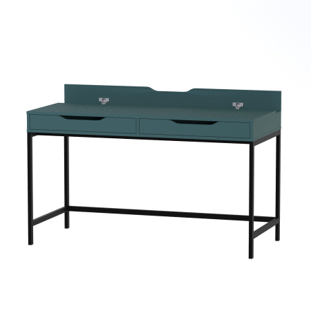 01910 Стол письменный, серо-бирюзовый / черный, 132x58x76 см