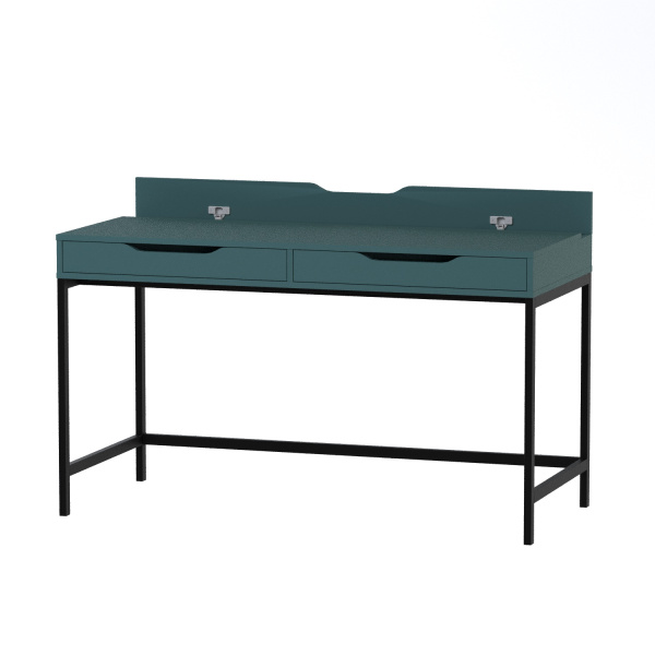 01910 Стол письменный, серо-бирюзовый / черный, 132x58x76 см