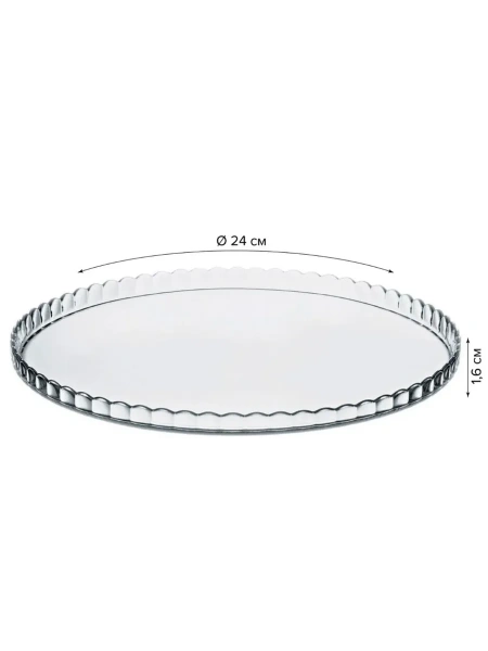 112553 Блюдо сервировочное, прозрачный, 24 см