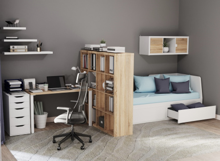 00685 Стеллаж, 147х147х38 см, дуб беленый