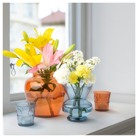 00569011 Ваза, оранжевый,19 см