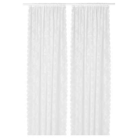 80070763 Гардины, 2 шт., белый с оттенком, 145x300 см