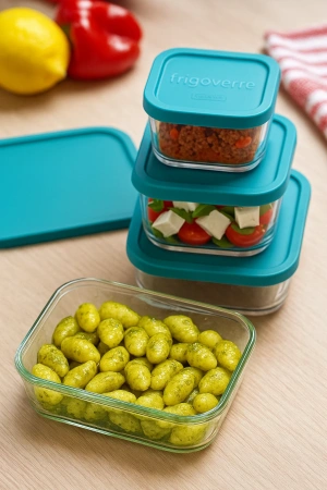 390210 Набор контейнеров для продуктов, прямоугольной формы/стекло, 3 шт (21x13 см, 10x7 см, 10x10 см)