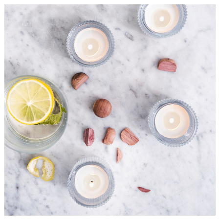 60552809 Свеча греющая ароматическая, бергамот и кедр/бледно-зеленый, 3,5 часа, 30 шт.