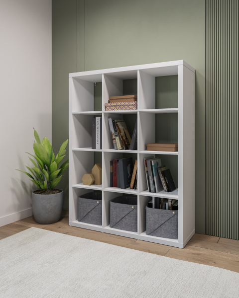 00043 Стеллаж, 112х147х38 см, белый