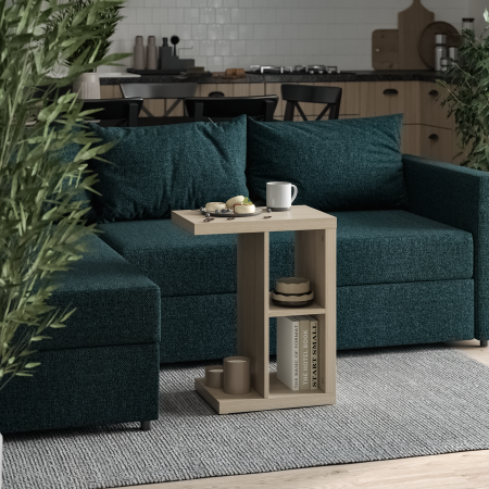 00845 Приставной стол, дуб беленый, 47x60x30 см