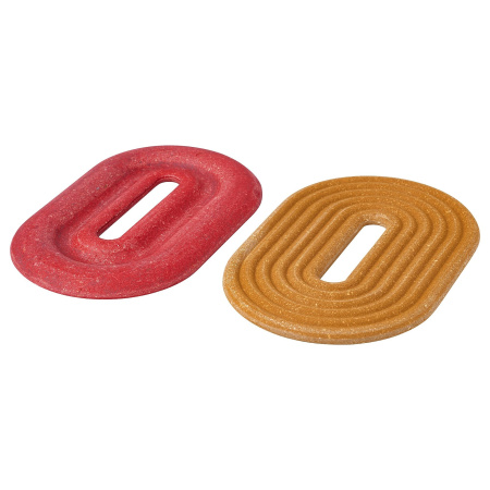 90611058 Подставка под горячее,овальный/коричневый/красный, 26х16 см, 2 шт