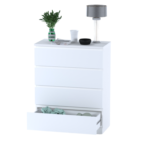 00234 Комод, 4 ящика, белый, 80x100x40 см