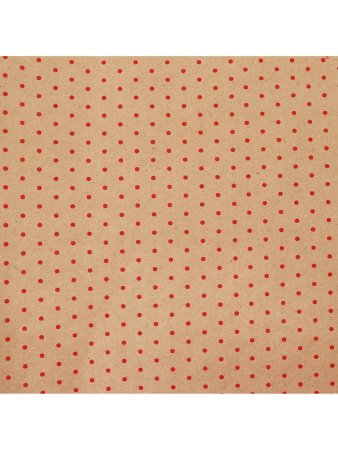 9459132 Рулон упаковочной бумаги крафт «Горох красный», 0.68 х 7 м