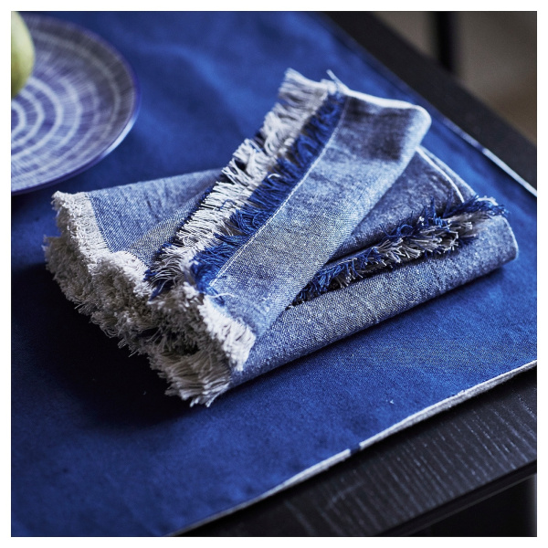 20555046 Салфетка, серый / темно-синий, 35x35 см, 4 шт