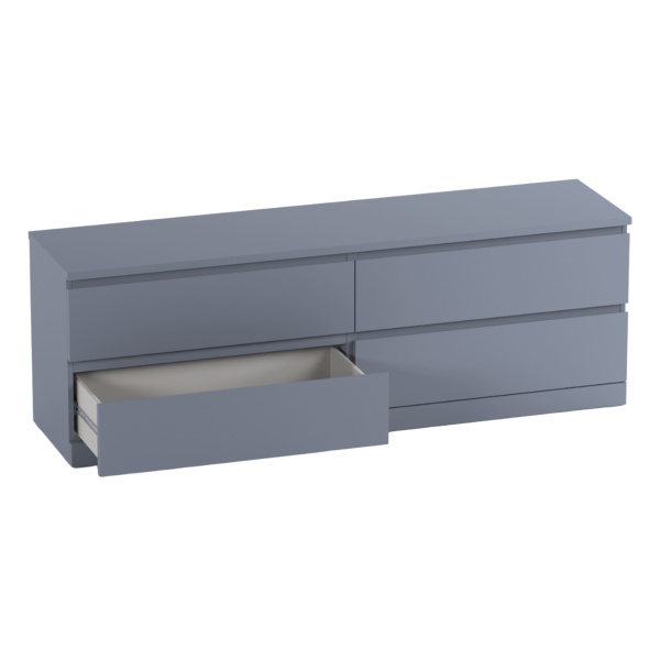 01071 Комод / тумба, 4 ящика, серый, 160x54x40 см