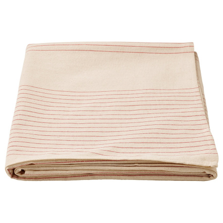 40559185 Скатерть, красно-бежевый/полоска, 150х150 см