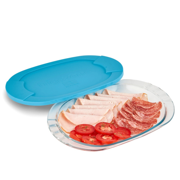 336200 Контейнер для продуктов / нарезки,  овальной формы/стекло, 26.7х19.4 см