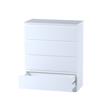 00234 Комод, 4 ящика, белый, 80x100x40 см