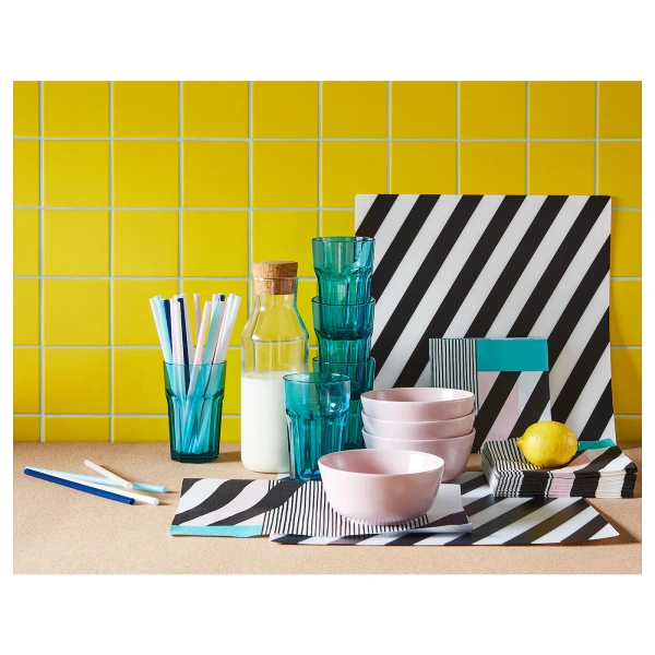 70374133 Салфетка под приборы, в полоску/черный/белый, 37x37 см