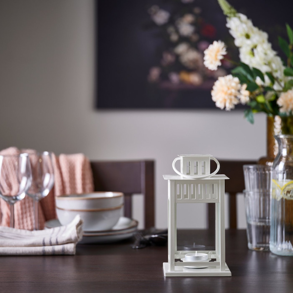 10608856 Фонарь для греющей свечи, белый, 20 см