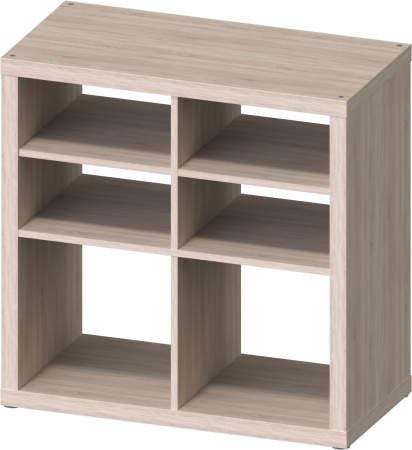 00647 Стеллаж, 77х77х38 см, дуб беленый