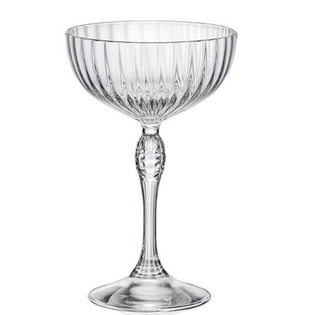 122137-4 Набор бокалов для коктейля (купе), прозрачное стекло, 230 мл, 4 шт