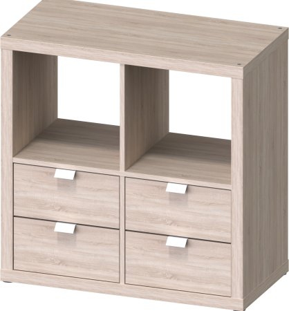 00647 Стеллаж, 77х77х38 см, дуб беленый