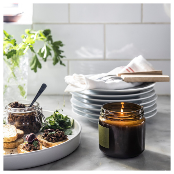 10538873 Ароматическая свеча с крышкой, весенние травы/мед коричневый, 40 часов